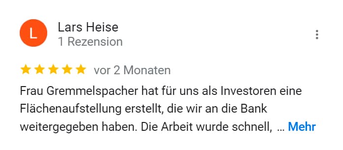 Bewertungen über Alina Gremmelspacher